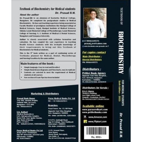 Biochemistry Simplified. Textbook of Biochemistry by Prasad Manjeshwar Sixth Edition Paperback –2023 by Prasad Manjeshwar 